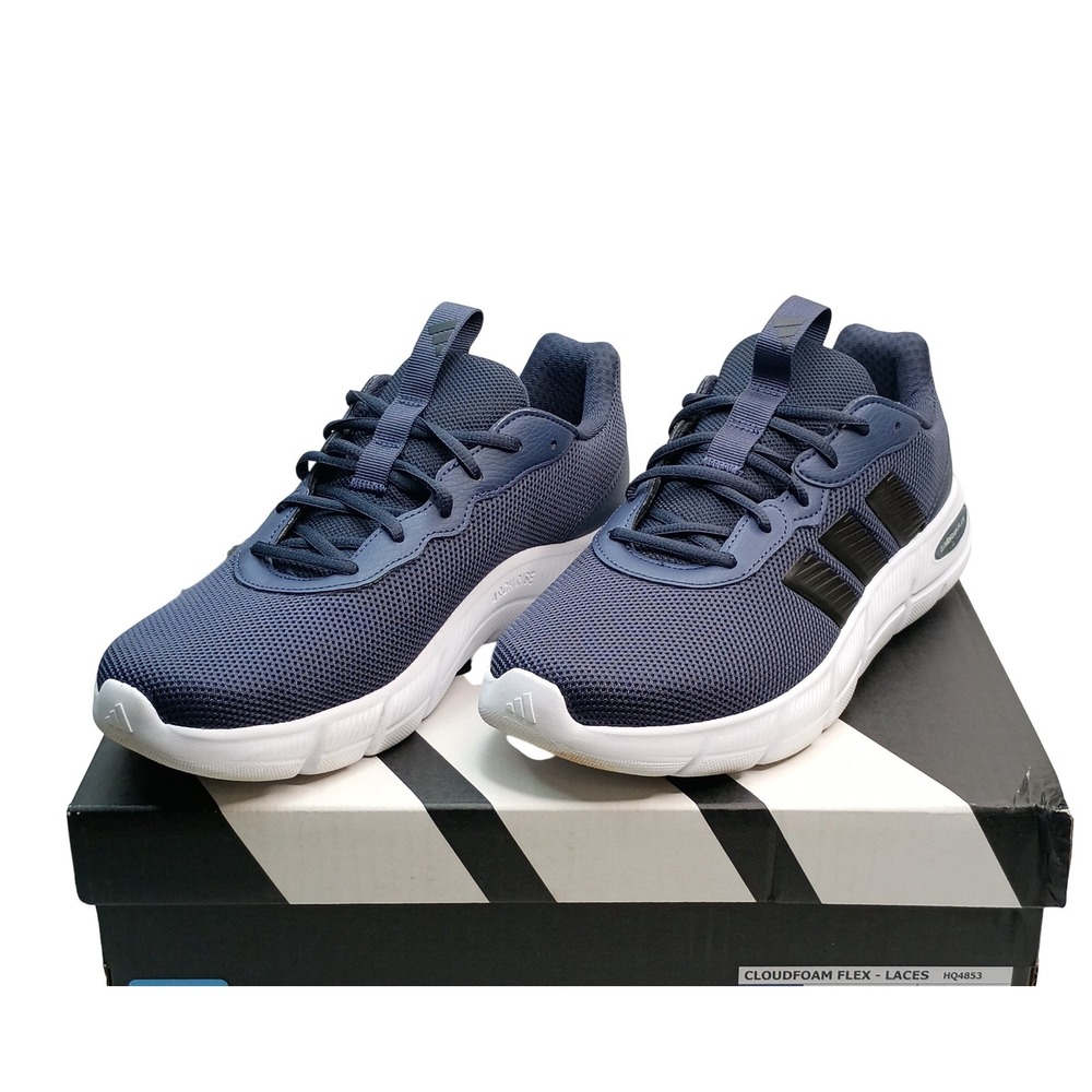 Adidas Cloudfoam Flex Laces Men Size 9 Navy Blue Mesh Athletic HQ4853